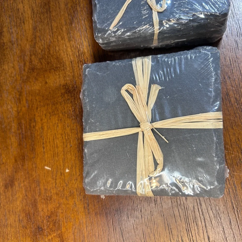 Black Stone Coasters Set